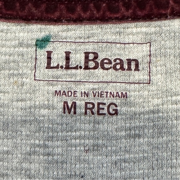 L.L. Bean Floral Union Suit Pajamas M Gray Thermal Henley - Picture 4 of 6